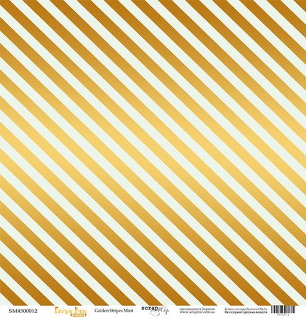 list-odnostoronnej-bumagi-s-zolotym-tisneniem-30x30-golden-stripes-mint-ot-scrapmir-every-day-gold