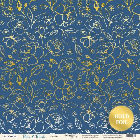 list-odnostoronnej-bumagi-s-zolotym-tisneniem-30x30-ot-scrapmir-czvetiki-iz-kollekczii-blue-blushcf
